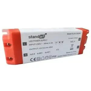 Блок питания Standart YSL30-1202500 — 30 Вт, 12 В DC, 2,5 A, IP20 (серверный/для LED)