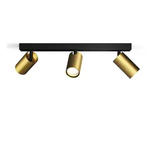 Потолочно-настенный спот Philips Idris 3x GU10 LED IP44 220–240В черный/латунь