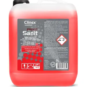 Cleaner Clinex PROFIT Sanit strong concentrate 5 L — for sanitary surfaces, tiles, baths, toilets, urinals, sinks