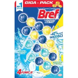 Подвесной освежитель для унитаза Bref Active Лимон и Море 4 × 50 г — универсальный