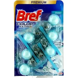 Блок для унитаза Bref Color Activ Ocean 3×50 г — средство для чистки и ароматизации