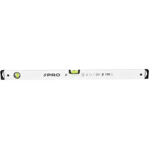 Spirit level PRO 80 cm with bubble indicators for horizontal, vertical and 2% slope measurement