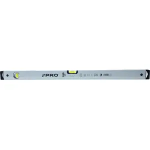 Spirit level PRO 180 cm with bubble vials for horizontal and vertical measurement and 2% slope indication