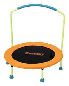 Iekštelpu tramplīns Meva WonderJump 91 cm — apaļš virszemes, 4 kājas, no 3 gadiem (melns/oranžs)