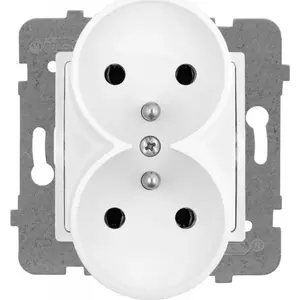 Double Electrical Outlet with USB Charger ROSA model E+PL-57336, white