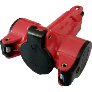Outlet Socket Berghaus N_L3-FOLD RED 10191 — foldable three‑pole power socket, red