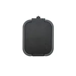 Wall-mounted single power socket Abex NT-16B2 2P+E splashproof with flap IP44, grey-black