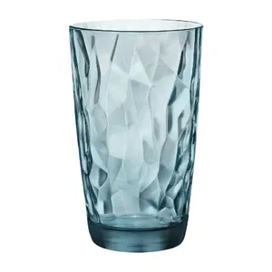 Drinking glass Bormioli Rocco Diamond Blue 470 ml — glass tumbler, 85×85 mm