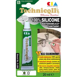 Sanitārais silikona hermētiķis Technicqll S-587 70 ml, caurspīdīgs