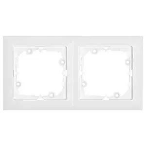 Frame cover Opal RA-2P BIAŁY — 2-gang opal/pearl white