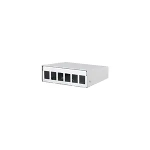 Patch panel accessory Metz 130861-0602KE wall-mount bracket, aluminium/steel/zinc, 125×110×43.6 mm, white