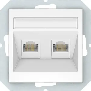 Wall-mounted 2-gang Computer Outlet with 2× RJ45 Ports, brand harry potter, model KLRJ45-26E2-02