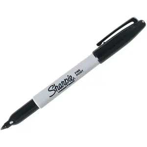 Marker, Sharpie permanent 1 mm black, pack of 12 (NEW184)