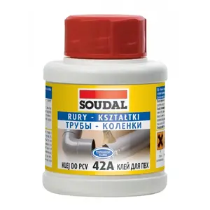 Клей Soudal для ПВХ 42A 50 мл — растворный клей для ПВХ-изделий, туба 50 мл