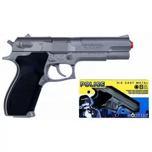 Metal toy police pistol Gonher 8-shot cap-firing model 258452