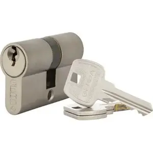 UN WKÅADKA Symmetrical Handle Nickel Satin 30/30 — door handle dimensions 30/30, nickel satin finish
