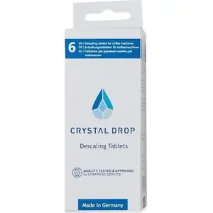 Notīrīšanas tabletes CRYSTAL_DROP 6 gab. — piemērotas Nivona, Miele, De'Longhi, Siemens, Bosch, Jura, Melitta kafijas automātiem