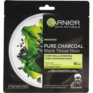 Тканевая маска Garnier Pure Charcoal Black Tissue с чёрной водорослью 28 г