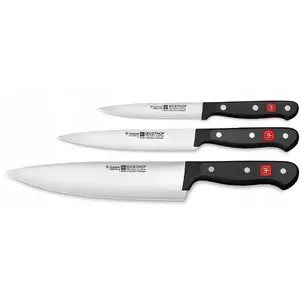 Kitchen knife set WMF GOURMET — 3 pieces, stainless steel blades, ergonomic handles