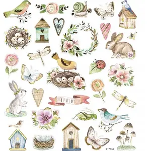 Sticker pack Dalprint DPCRAFT 'Powiew wiosny' — 31 pieces, decorative craft stickers