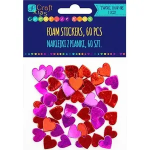 Putu uzlīmju komplekts Walentynki Hologrāfiskas sirdis 60 gab.