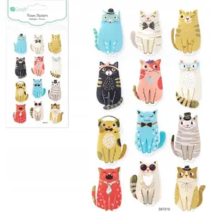 Foam stickers DP Craft — Cats, pack of 12 pieces