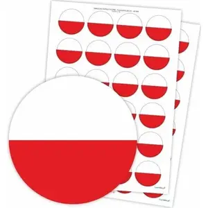 Stickers LearnHow patriotic Polish Flag set, 48 pieces