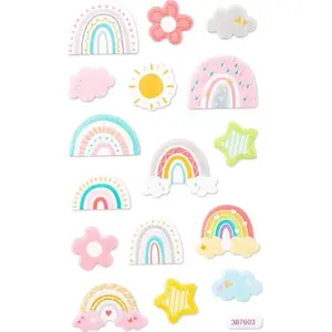 BREWIS glow-in-the-dark foam stickers rainbow – decorative self-adhesive foam decals