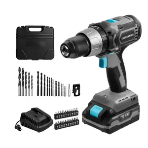 Cordless drill CECOTEC 70010 — pistol-grip, brushless motor, 20 V, 2 Ah, 2000 RPM, 1.3 cm chuck, 20 bits