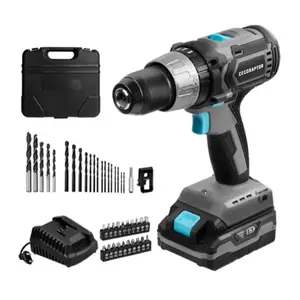 Cordless drill CECOTEC 70008 — brushless pistol-grip, 20 V, 2000 Ah, 1550 RPM, 2–13 mm chuck, 20 bits