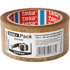 Iepakojuma lente Tesa SOLVENT 66 m x 48 mm, caurspīdīga, modelis 55263-00000-00