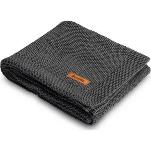 Baby knitted cotton blanket Sensillo 100×80 cm, graphite (model 4325)