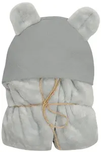 Muslin Baby Hooded Blanket Multitex KOALA 95x95 cm — cotton muslin hooded swaddle