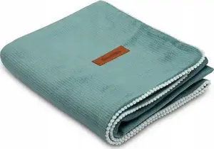 Baby swaddle blanket Sensillo KOC VELVET SZMARAGDOWY 75x100 — Sensillo, 75x100 cm