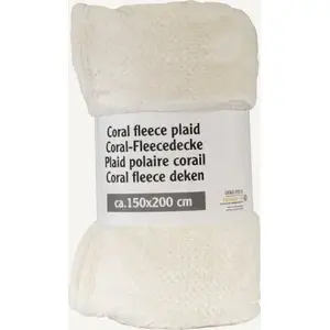 Blanket FEHN Koc 150x200 cm ecru — lightweight 150×200 cm throw blanket