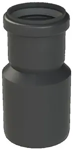 Almeva chimney reducer DN80 to DN60, UV-stable black (model PBKA55)