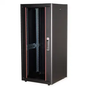 Network cabinet ROLINE 19-inch Basic 26U, 600x600 mm, 1300 mm height, glass door, IP20, black