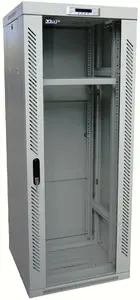 Tīkla skapis Lexi-NET LEXI-Net 19" 24U 600x600 izjaucams ar ventilācijas vienību, termostatu, riteņiem, stikla durvīm, 600 kg slodze, pelēks