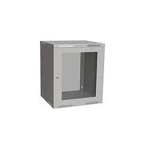 Настенный шкаф для сети SOLARIX SENSA LITE 12U 450 мм, складной, со стеклянной дверью, RAL 7035