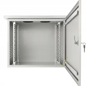 Wall-mount 9U PULSAR RK964-G vandal-resistant network rack cabinet, compact server enclosure