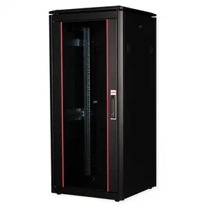 Сетевой шкаф ROLINE 19" Pro 26U 600x600 мм (Ш×Г) со стеклянной дверью, черный, IP20