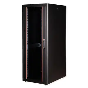 Network cabinet ROLINE 19-inch Basic 32U, 600x800 mm, glass door, black, IP20