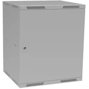 Wall-mounted folding cabinet SOLARIX SENSA LITE 12U 450mm, metal door, RAL 7035