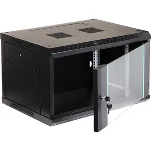Wall-mounted network rack cabinet Delta EPRADO-R19-6U/450-BLUE — 6U, 19-inch, 450 mm depth, blue