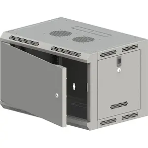 Network Wall Cabinet Q-LANTEC 19" 9U — model SW-9U-600-500-N-DMJ-OP-RP-B-S