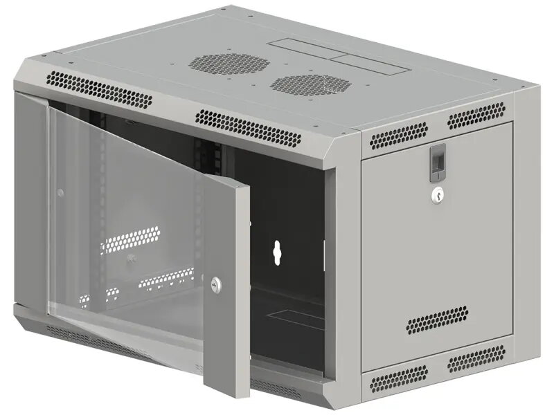 Sienas montāžas tīkla skapis Q-LANTEC SW-9U-600-600-N-DSJ-OP-RP-B-S