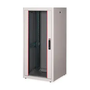 Network cabinet ROLINE 19-inch Basic 26U 600x600 mm WxD, glass door, grey