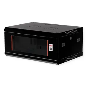 Wall-mounted rack cabinet ROLINE 26.21.0282 — 4U, 19" rails, 600×450×290 mm, IP20, black