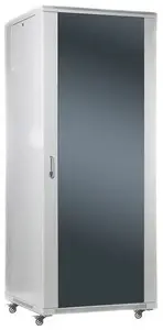 Rack cabinet DIGITUS 37U 19" freestanding 80 cm depth, max load 800 kg, removable lockable side panels, glass doors, unassembled