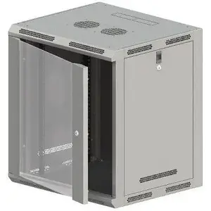 Wall-mounted 19" Cabinet Q-LANTEC 15U — 600x500 mm, steel, model SW-15U-600-500-N-DSJ-OP-RP-B-S